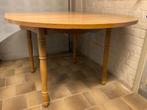 Ronde tafel met verlengstuk in massief houtkleur blond hout, Ophalen, Gebruikt, Vijf personen of meer, Rustique