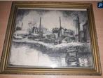 Lithographie site industriel signe Fernand lienaux, Enlèvement ou Envoi