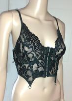 corset zwart kant XS Shein Icon, Kleding | Dames, Verzenden, Zwart, Body of Korset