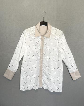 Wit-beige blouse met bloemen van Le Sarte del Sole (L) 