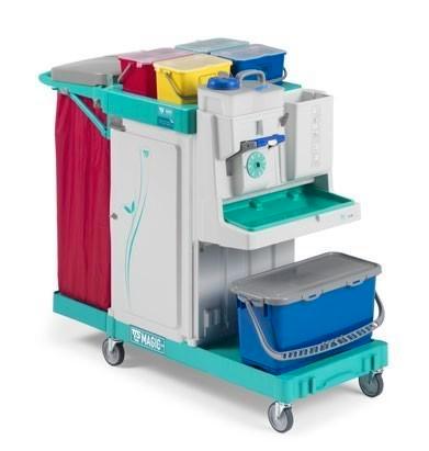 Chariot de nettoyage professionnel à 3 départements, Maison & Meubles, Produits de nettoyage, Enlèvement ou Envoi