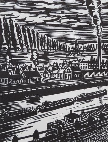 Houtsnede van Frans Masereel: MENEN   beschikbaar voor biedingen