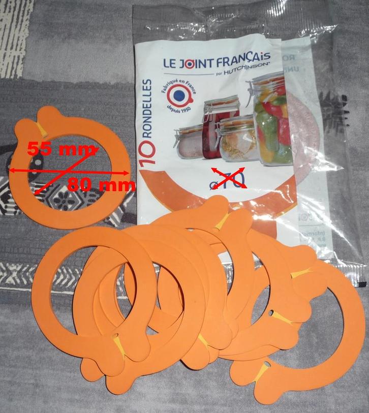 Lot de 10 joints pour bocaux de stérilisation, Huis en Inrichting, Keuken | Servies, Nieuw, Overige typen, Overige stijlen, Overige materialen