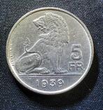 5 frank VL/FR 1939, pos. B (ster) - Leopold III, Postzegels en Munten, Munten | België, Verzenden, Losse munt
