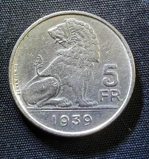 5 frank VL/FR 1939, pos. B (ster) - Leopold III, Postzegels en Munten, Munten | België, Losse munt, Verzenden