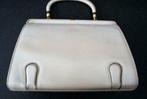Sac à main vintage cuir blanc cassé 50/60's, Ophalen of Verzenden, Gebruikt, Wit, Handtas