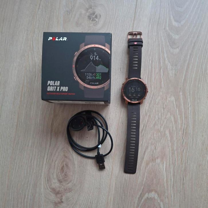 Polar Grit X Pro brons, Handtassen en Accessoires, Sporthorloges, Gebruikt, iOS, GPS, Kompas, Waterdicht, Ophalen