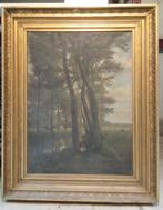 Peinture ancienne du XIXe siècle 110 x 70 cm, Enlèvement ou Envoi