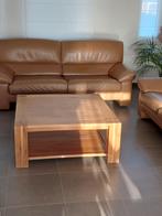 Lederen salon, Huis en Inrichting, Ophalen, Gebruikt, Vierpersoons of meer, Leer