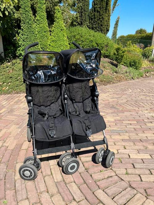 Tweelingbuggy van Maclaren, Kinderen en Baby's, Buggy's, Zo goed als nieuw, Maclaren, Duomodel, Regenhoes, Verstelbare rugleuning