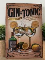 Metalen reclamebord Gin & Tonic, Ophalen of Verzenden, Nieuw, Reclamebord