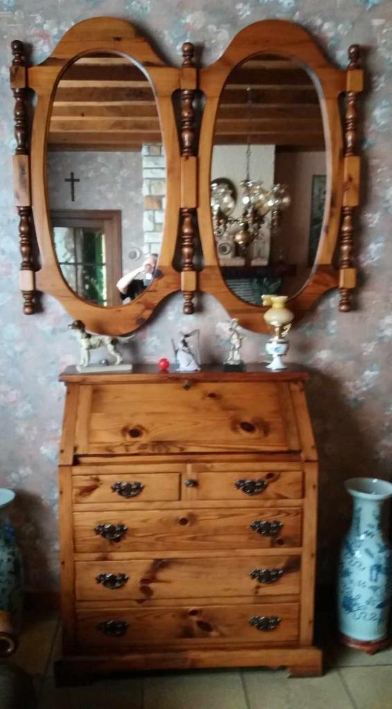 Landelijke Secretaire met of zonder spiegel (zie info), Huis en Inrichting, Kasten | Secretaires, Zo goed als nieuw, Ophalen