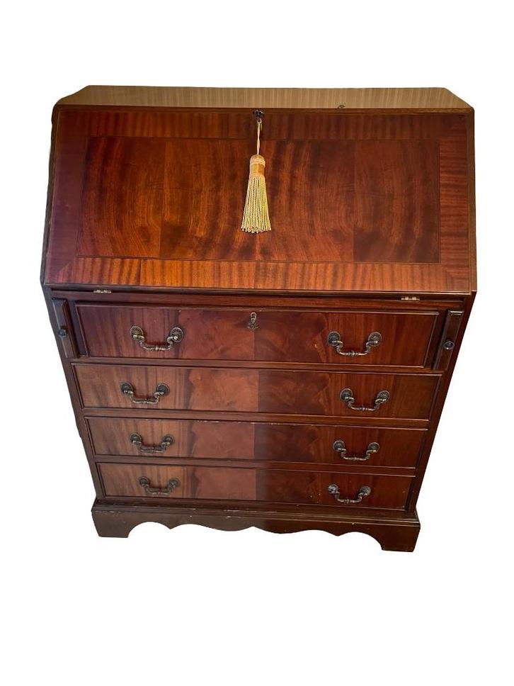 Secrétaire en bois – abattant + 4 tiroirs, Maison & Meubles, Armoires | Secrétaires, Utilisé, Enlèvement