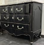 Vintage zwarte ladekast – karaktervol en stijlvol, Huis en Inrichting, Kasten | Ladekasten, 3 of 4 laden, Ophalen, Gebruikt