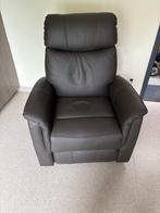 elektrische zetel (fauteuil), Huis en Inrichting, Fauteuils, Ophalen, Leder A/ Andor bruin., Zo goed als nieuw, 75 tot 100 cm