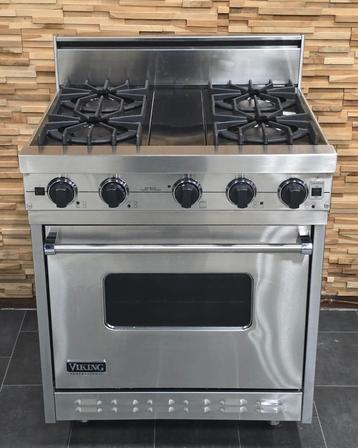 🔥Luxe Fornuis Viking 76 cm rvs 4 pits 1 GASOVEN beschikbaar voor biedingen