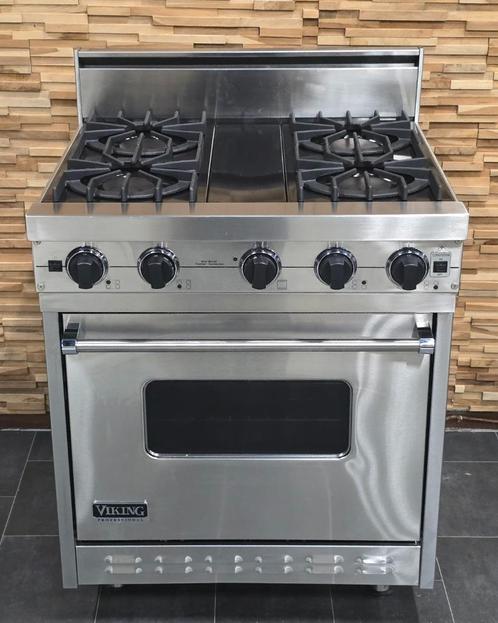 🔥Luxe Fornuis Viking 76 cm rvs 4 pits 1 GASOVEN, Elektronische apparatuur, Fornuizen, Zo goed als nieuw, Vrijstaand, Gas, 4 kookzones