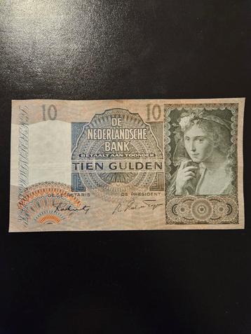 10 gulden Nederland 1942 jaar, Postzegels en Munten, Bankbiljetten | Nederland, Ophalen of Verzenden, 10 gulden, Los biljet