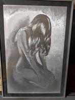 Te koop, naakte vrouw metallic folie art ets, Ophalen