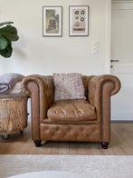 Chesterfield salon - Cognac, Huis en Inrichting, Leer, Zo goed als nieuw, Ophalen