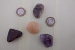 setje van 4 knuffelstenen : amethist / oranje calciet ..:  2, Verzamelen, Mineralen en Fossielen, Ophalen of Verzenden