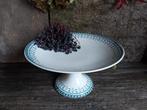 Hele mooie oude engelse (taart) schaal op voet met groen, Antiek en Kunst, Ophalen of Verzenden