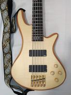 Basse Schecter Stiletto Custom-5 natural satin, Enlèvement ou Envoi, Comme neuf, Électrique, 5 cordes