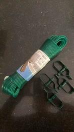 Waslijnkabel + spanners, Ophalen, Nieuw, 20 meter of meer, Draad