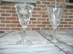 10 kristallen wijnglazen met origineel geslepen motief, Enlèvement ou Envoi, Comme neuf, Autres matériaux, Verre ou Verres