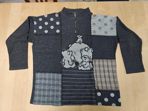 Grijze trui met beertjes maat L, Kleding | Dames, Truien en Vesten, Zo goed als nieuw, Maat 42/44 (L), Grijs, Ophalen of Verzenden