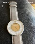 Swarovski uurwerk, Leer, Staal, Polshorloge, Zo goed als nieuw