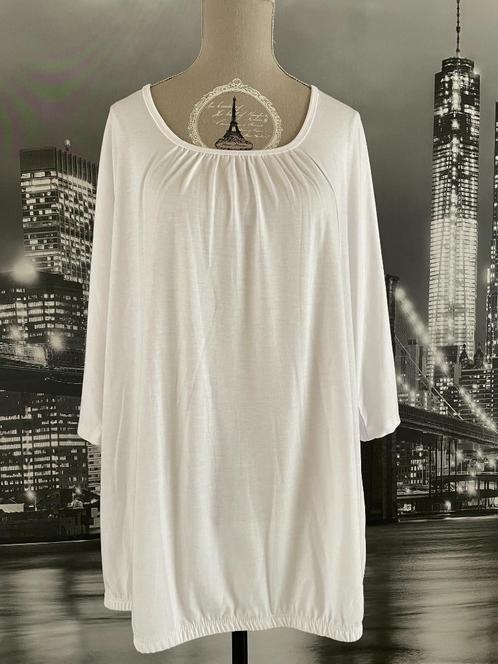 witte basic blouse - 46-48, Kleding | Dames, T-shirts, Zo goed als nieuw, Maat 46/48 (XL) of groter, Wit, Lange mouw, Verzenden