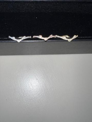 3 Bagues en Or Blanc, Rose et 180 Diamant Naturels 1.20CT beschikbaar voor biedingen