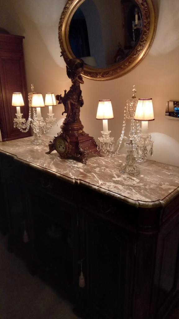 2 antieke girandoles kristal en glas, Antiek en Kunst, Antiek | Verlichting, Ophalen