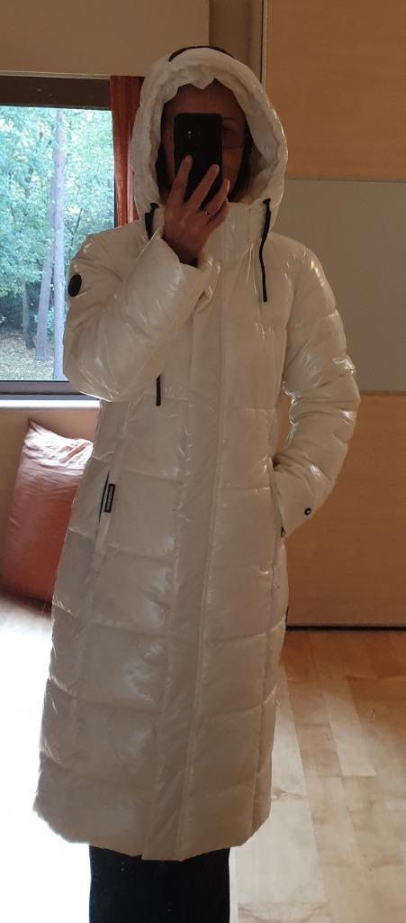 lange Khujo puffer jas maat M, Kleding | Dames, Jassen | Winter, Nieuw, Maat 38/40 (M), Wit, Ophalen of Verzenden