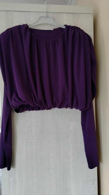 paarse korte blouse Zara / cropped blouse maat M beschikbaar voor biedingen