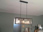 Hanglamp 3 lampen zwart metaal en glas nieuwstaat, Ophalen of Verzenden, Zo goed als nieuw, Glas