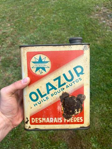 Bidon d’huile olieblik olie blik oil can vintage olazur azur beschikbaar voor biedingen