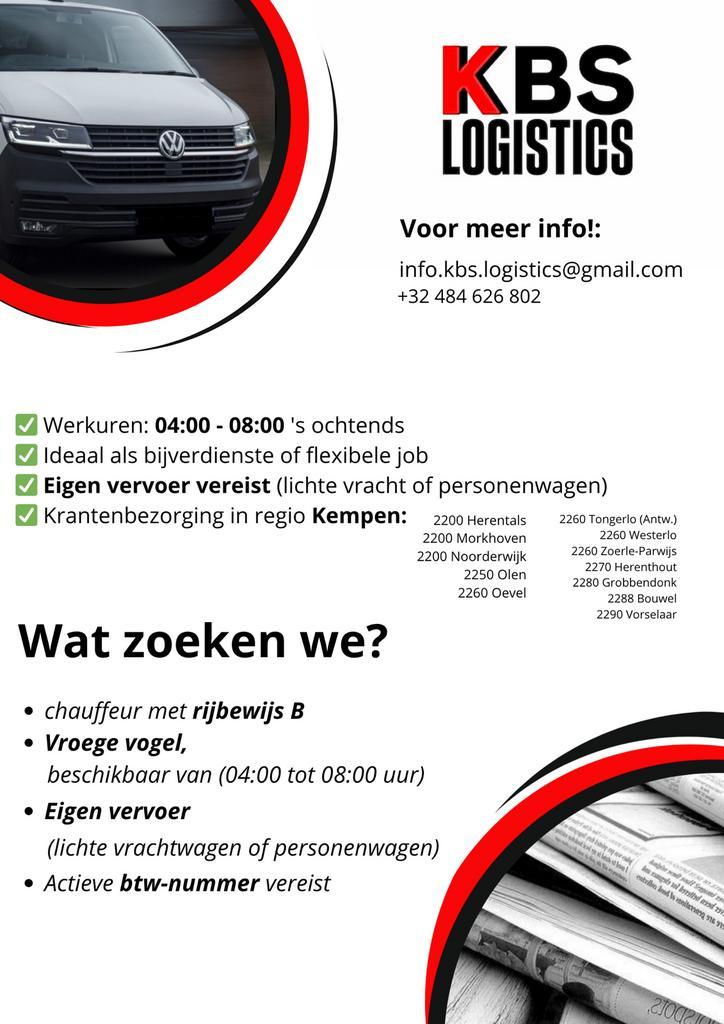 Chauffeur B, Vacatures, Vacatures | Chauffeurs, Starter, Overige vormen, Geschikt als bijbaan, 25 - 32 uur