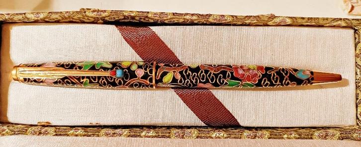 Stylo-bille émail cloisonné asiatique peint à la main NEUF, Diversen, Schrijfwaren, Nieuw, Ophalen of Verzenden