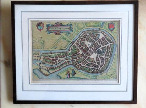 Antiek kaartje Bergen op Zoom - 1625 - Guicciardini, Antiquités & Art, Antiquités | Livres & Manuscrits, Enlèvement ou Envoi