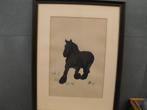 kunstwerk wilhelmina barbe van gucht trekpaard, Antiek en Kunst, Kunst | Etsen en Gravures, Ophalen of Verzenden