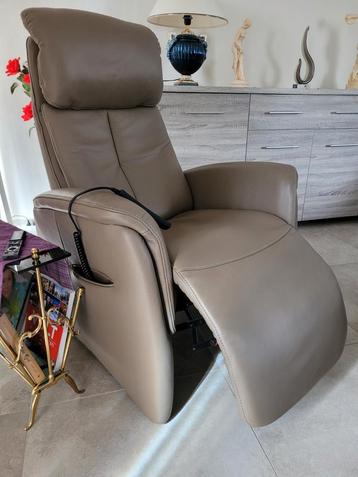 Hukla Relaxfauteuil- Taupe Leder beschikbaar voor biedingen