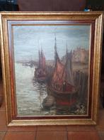 Impressief haven- /zeezicht, olie op doek IDZERDA, Antiek en Kunst, Ophalen