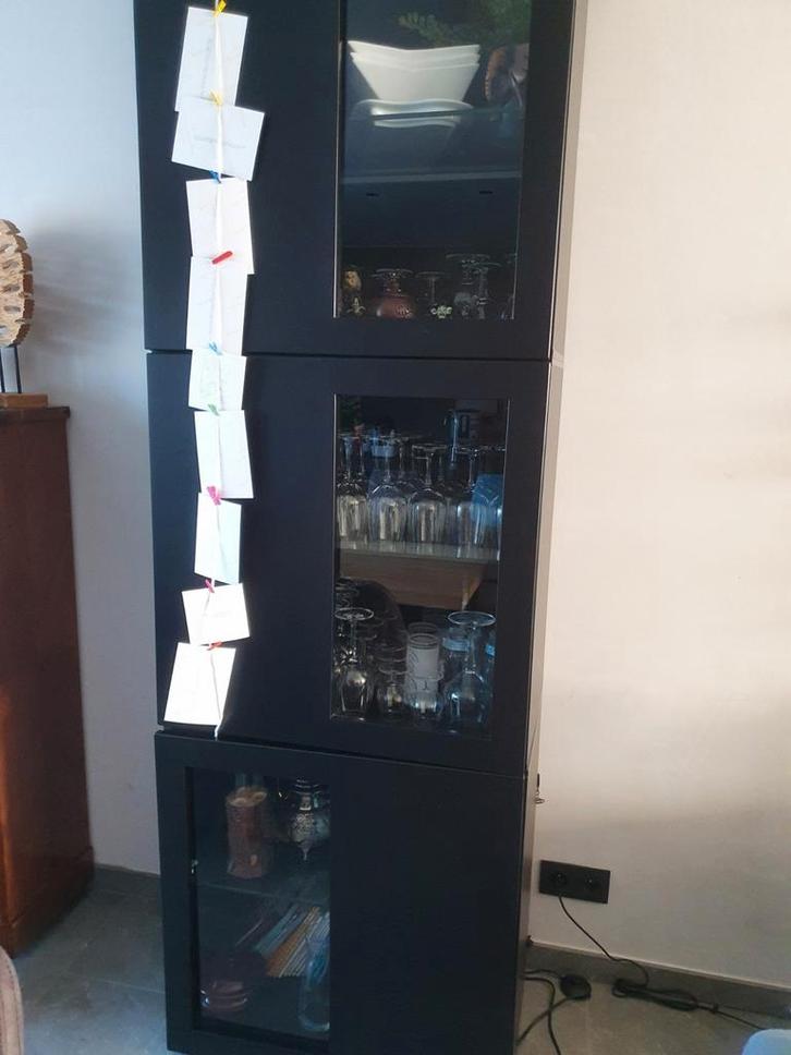 Kasten - Buffetkasten - Wandkasten - Dressoirs, Huis en Inrichting, Kasten | Dressoirs, Gebruikt, Glas, Ophalen