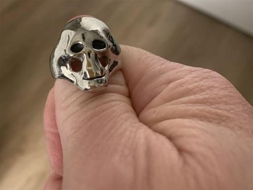 Ring Skull, Verchroomd 21mm, Motos, Accessoires | Autre, Neuf, Enlèvement ou Envoi