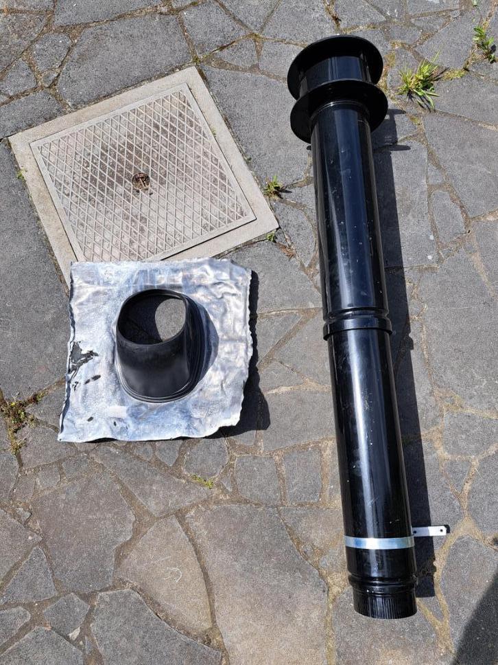 Rookgasafvoer Enkelwandig 130mm met toebehoren, Doe-het-zelf en Bouw, Ventilatie en Afzuiging, Zo goed als nieuw, Ophalen