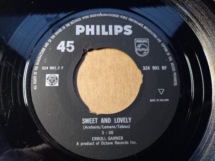 Erroll Garner – Sweet And Lovely / Mack The Knife '7, Cd's en Dvd's, Vinyl Singles, Zo goed als nieuw, Single, Jazz en Blues, 7 inch