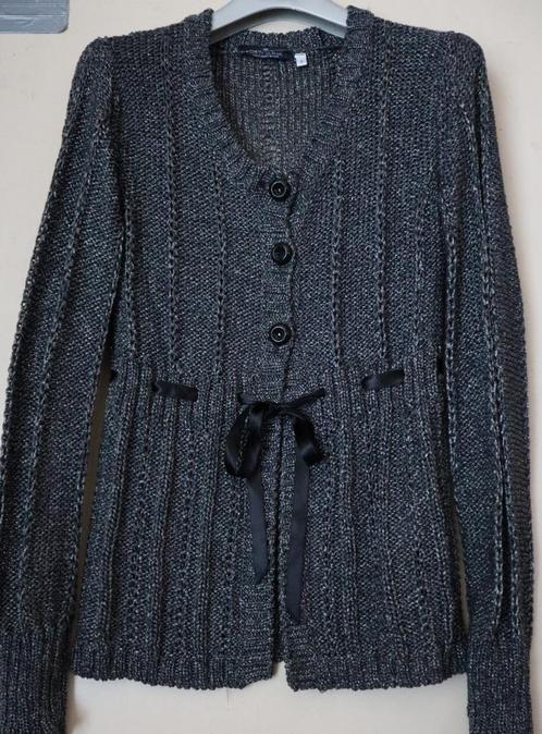 Zwart tricot jasje met opvallend ajourpatroon, Kleding | Dames, Truien en Vesten, Nieuw, Maat 36 (S), Zwart, Ophalen of Verzenden