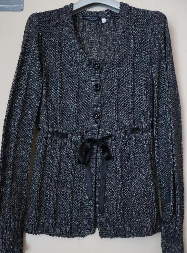 Zwart tricot jasje met opvallend ajourpatroon, Kleding | Dames, Truien en Vesten, Nieuw, Maat 36 (S), Zwart, Ophalen of Verzenden